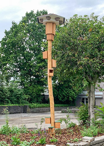 Huiszwaluwtil voorzien van vleermuizen nestkasten met nestkast voor kleine nestkasten en insectenhotels