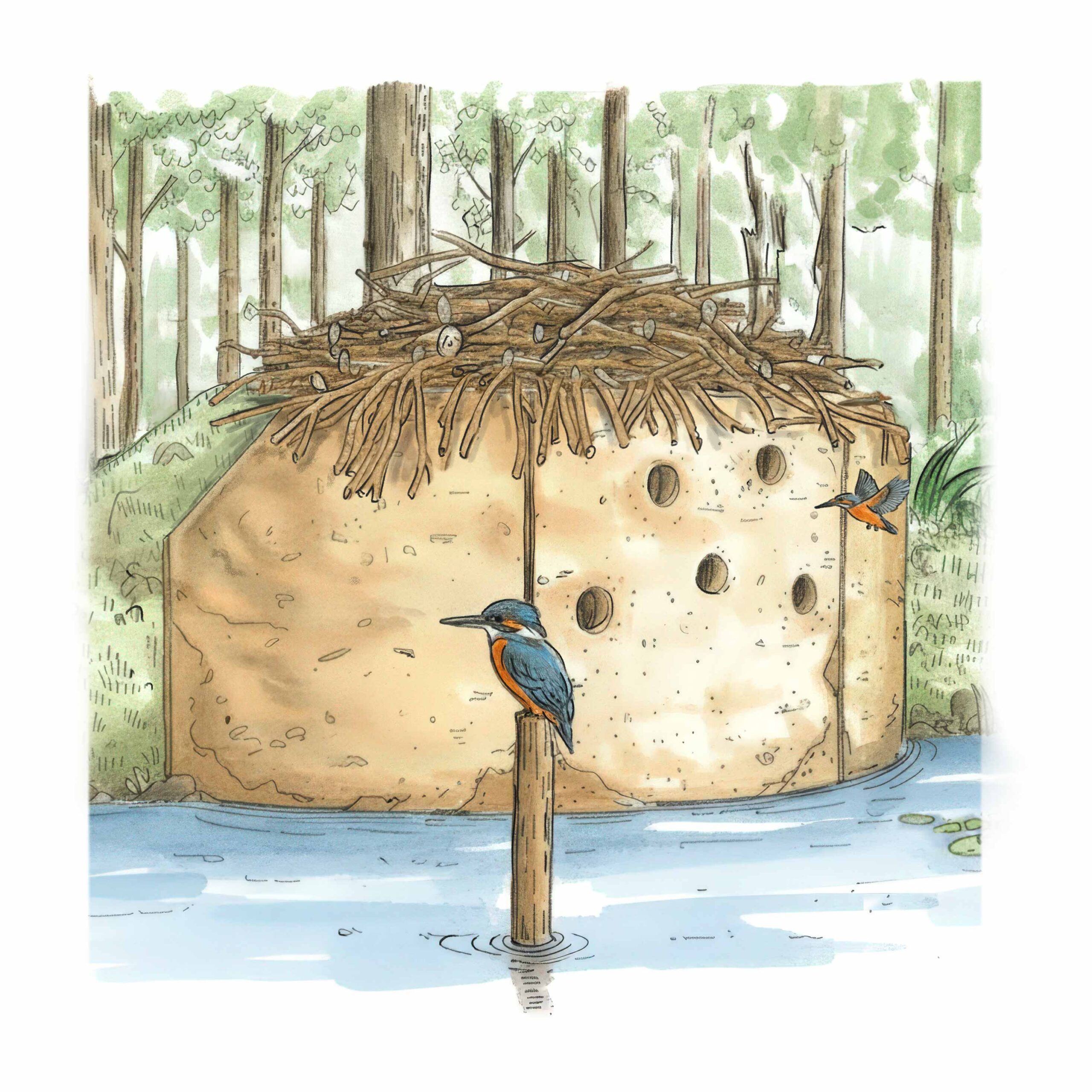 ijsvogelwand-ijsvogel-kingfisher-ijsvogelnest-kunstnest-kunstwand-oever-nest-01 ijsvogelwand, op maat gemaakt voor de ijsvogel met ingebouwde nestkast.