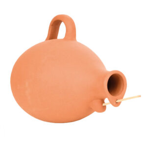 Nestkruik voor mezen en mussen van terra cotta – ronde keramische nestkast met invliegopening voor tuinvogels