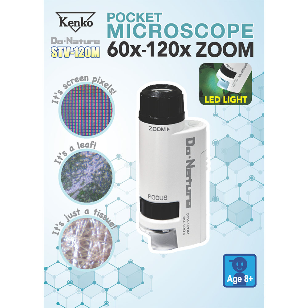 Kenko Zoom Micro Scope STV-120M draagbare microscoop met LED-verlichting